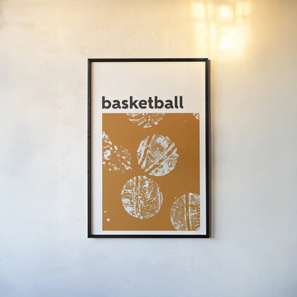 Baller II Orange by Kent Youngstrom. shown as a paper print in a black flame. Available as a archival giclee rolled canvas, fine art paper, or poster print. SKU 84206h.