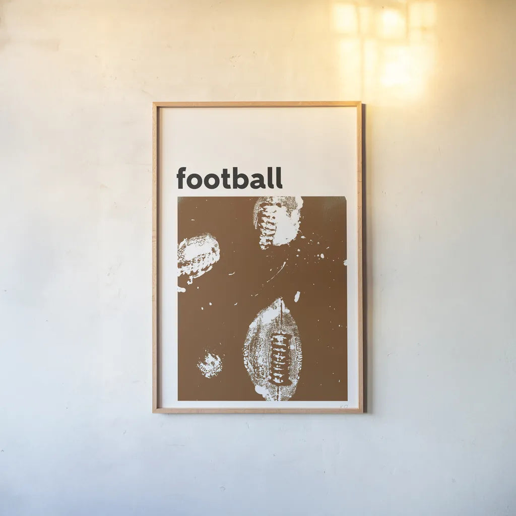 Baller III Brown by Kent Youngstrom. shown as a paper print in a natural frame. Available as a archival giclee rolled canvas, fine art paper, or poster print. SKU 84207h.