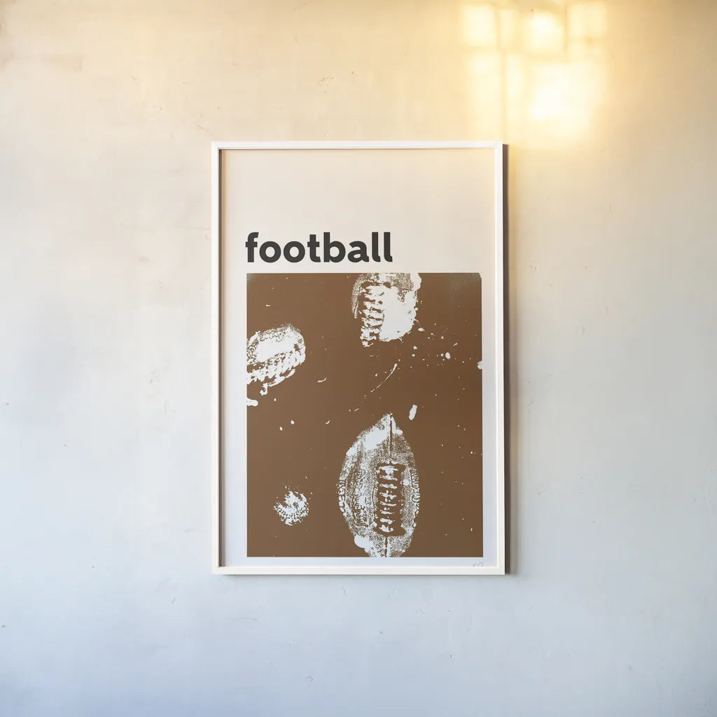 Baller III Brown by Kent Youngstrom. shown as a paper print in a white frame. Available as a archival giclee rolled canvas, fine art paper, or poster print. SKU 84207h.