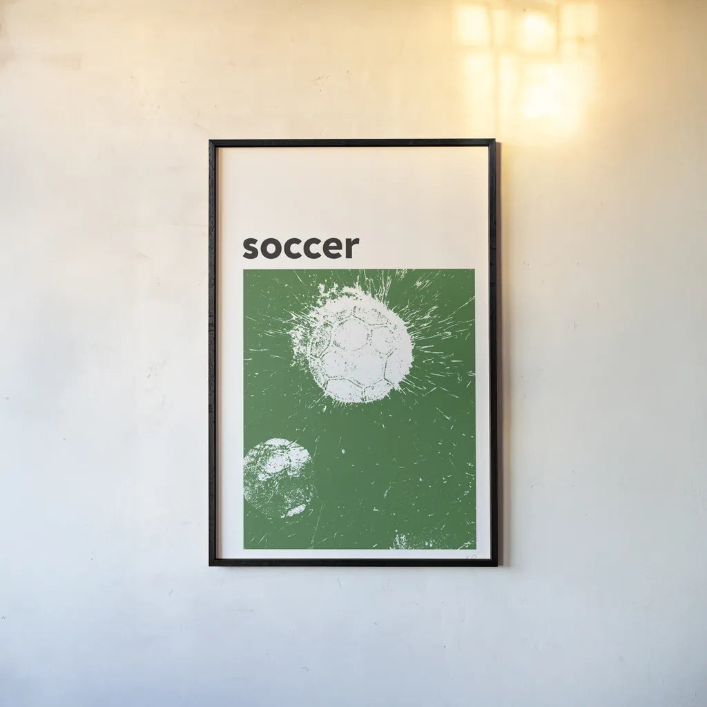 Baller IV Green by Kent Youngstrom. shown as a paper print in a black flame. Available as a archival giclee rolled canvas, fine art paper, or poster print. SKU 84208h.