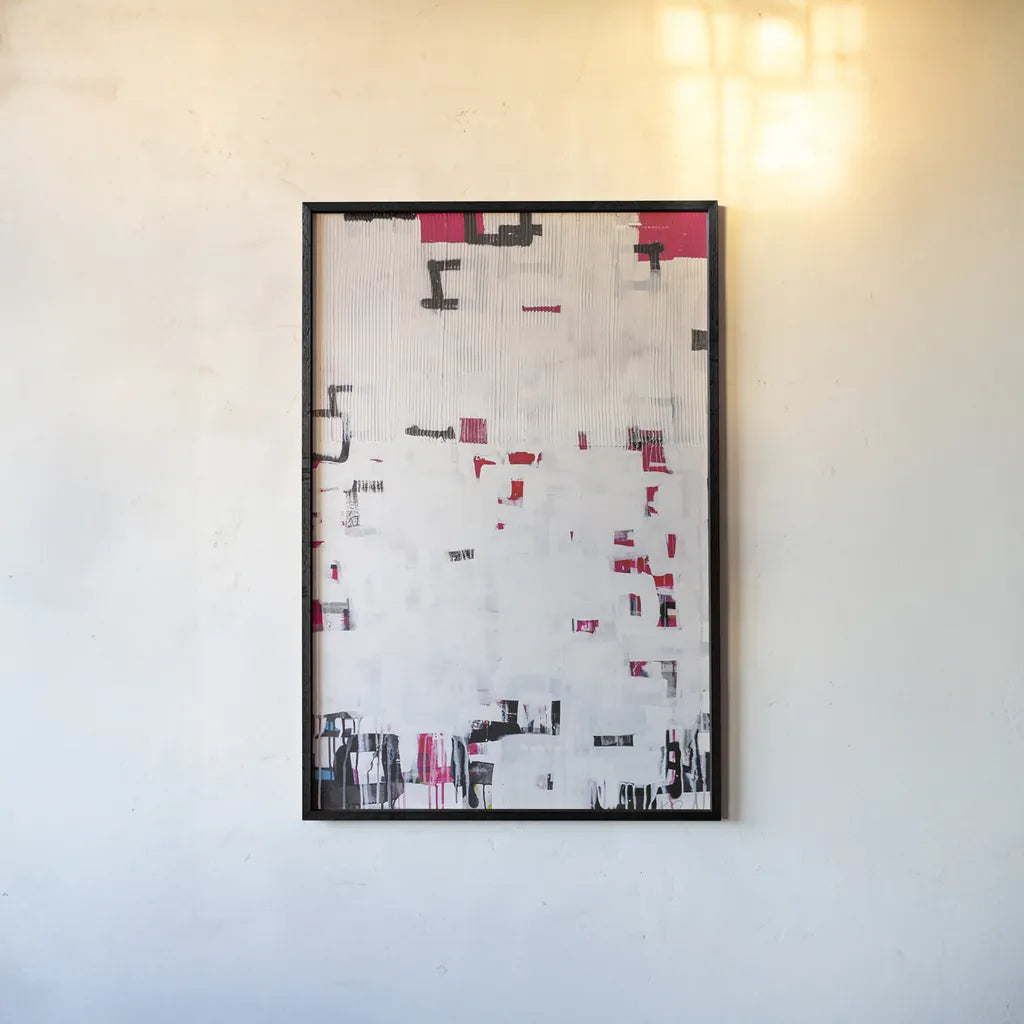 Bits and Bytes by Kent Youngstrom. shown as a paper print in a black flame. Available as a archival giclee rolled canvas, fine art paper, or poster print. SKU 80627h.