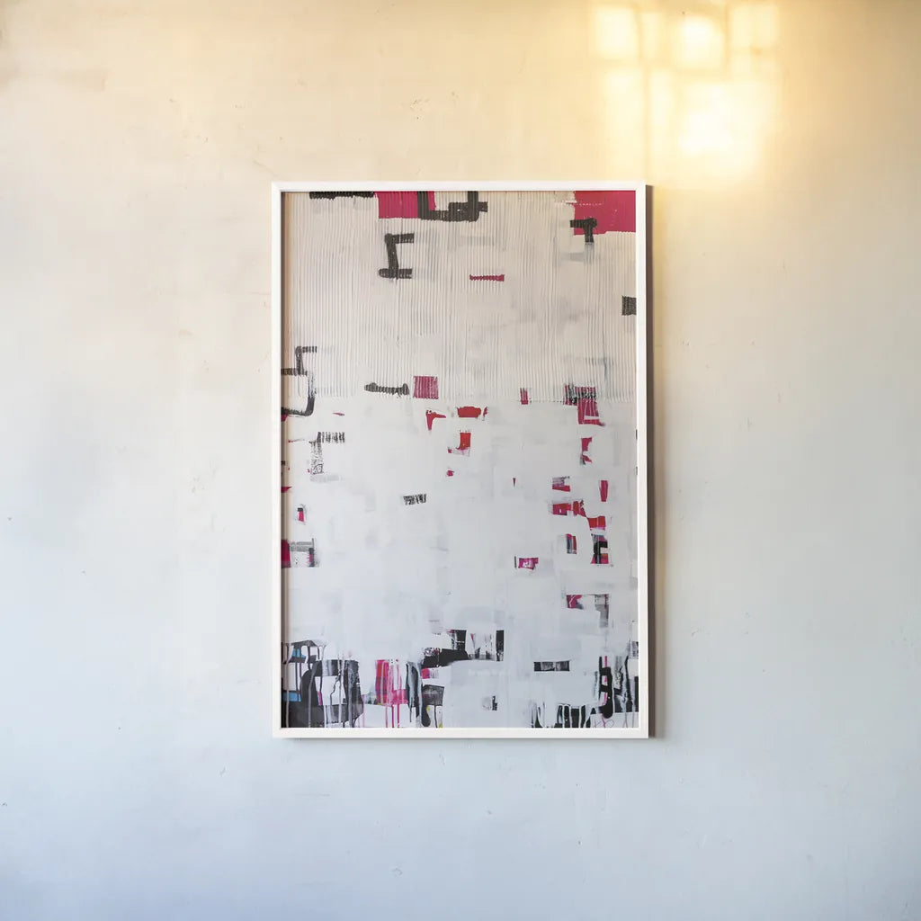 Bits and Bytes by Kent Youngstrom. shown as a paper print in a white frame. Available as a archival giclee rolled canvas, fine art paper, or poster print. SKU 80627h.