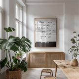 Dont Give Up by Kent Youngstrom. shown as a print in a natural wood frame in a dining room. Available as a archival giclee rolled canvas, fine art paper, or poster print. SKU 80203h.