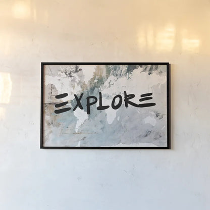 Explore Neutral World Map by Kent Youngstrom. shown as a paper print in a black flame. Available as a archival giclee rolled canvas, fine art paper, or poster print. SKU 82619i.