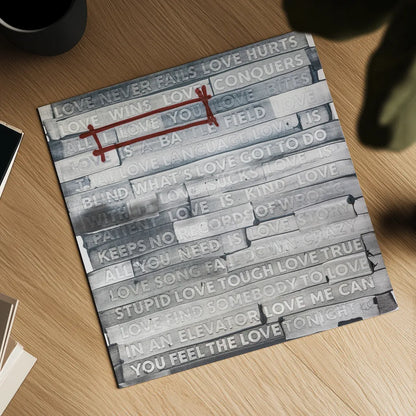 Graffiti Love Sq by Kent Youngstrom. Shown as a detailed flat fine art print, highlighting archival giclee quality. Available as an archival giclee rolled canvas, fine art paper, or poster print. SKU 80205a.