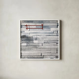 Graffiti Love Sq by Kent Youngstrom. Shown in a crisp white glass frame for a clean and minimalist style. Available as an archival giclee rolled canvas, fine art paper, or poster print. SKU 80205a.