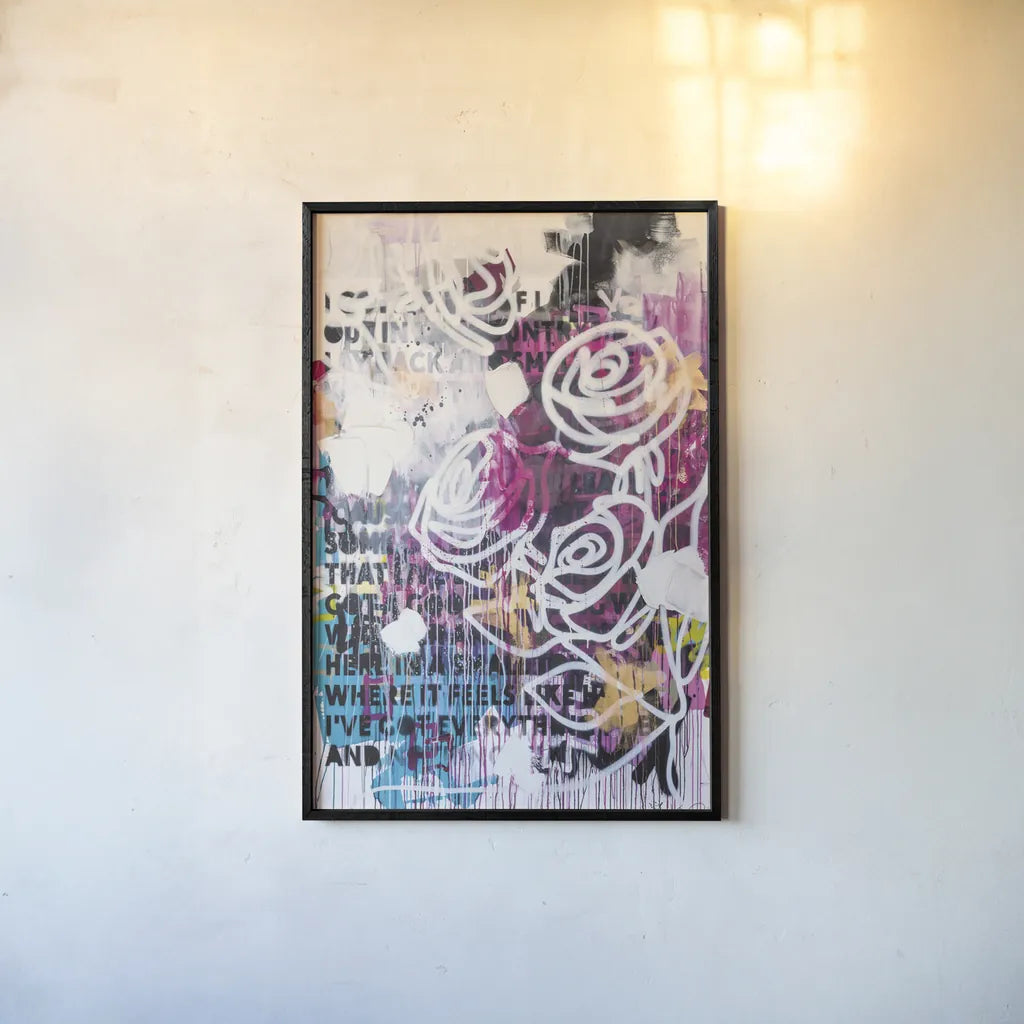 Ive Got Everything v2 by Kent Youngstrom. shown as a paper print in a black flame. Available as a archival giclee rolled canvas, fine art paper, or poster print. SKU 80639h.