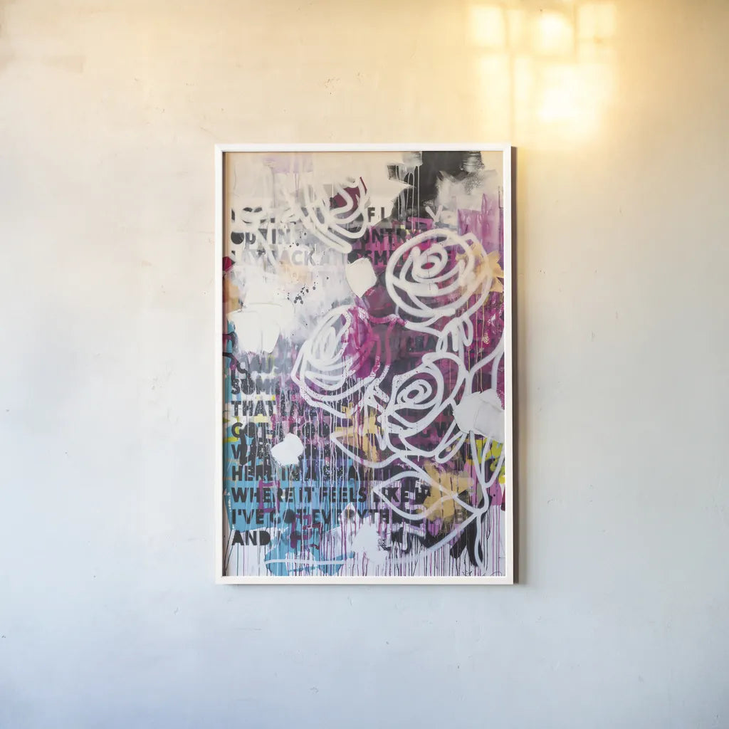 Ive Got Everything v2 by Kent Youngstrom. shown as a paper print in a white frame. Available as a archival giclee rolled canvas, fine art paper, or poster print. SKU 80639h.