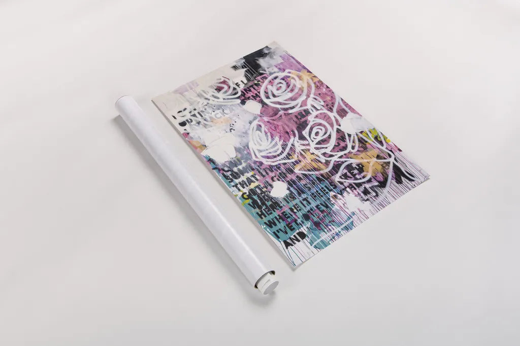 Ive Got Everything v2 Pink by Kent Youngstrom. shown as a rolled paper print. Available as archival giclee rolled canvas, fine art paper, or poster print. SKU 85666h.