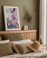 Ive Got Everything v2 Pink by Kent Youngstrom. shown as a paper print in a natural frame. Available as a archival giclee rolled canvas, fine art paper, or poster print. SKU 85666h.