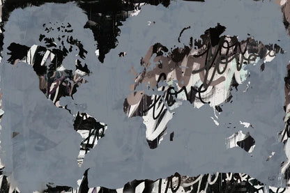 Love the World Map by Kent Youngstrom. SKU 81315i. Archival Giclee Fine art print for wall decor.