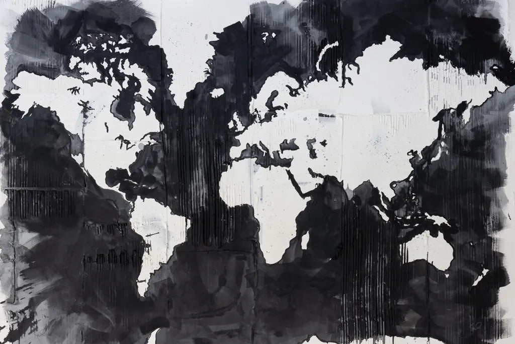 Map of the World Crop by Kent Youngstrom. SKU 81316i. Archival Giclee Fine art print for wall decor.