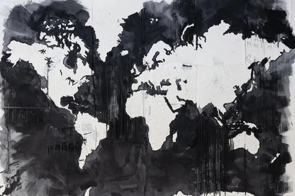 Map of the World Crop by Kent Youngstrom. SKU 81316i. Archival Giclee Fine art print for wall decor.