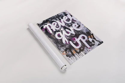 Never Give Up by Kent Youngstrom. shown as a rolled paper print. Available as archival giclee rolled canvas, fine art paper, or poster print. SKU 80212h.