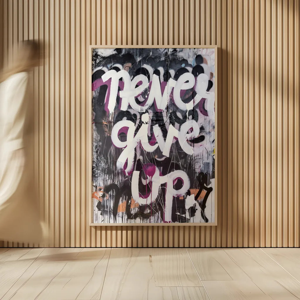 Never Give Up by Kent Youngstrom. shown as over sized large wall art. Available as an archival giclee rolled canvas, fine art paper, or poster print. SKU 80212h.