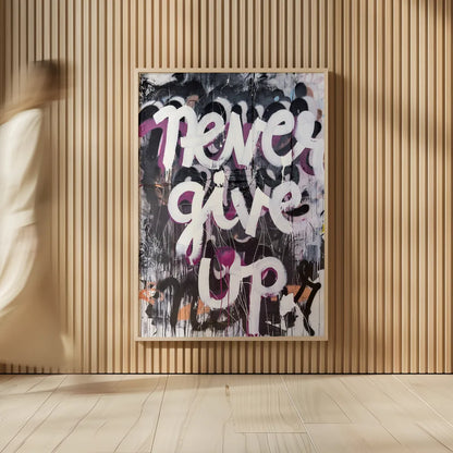 Never Give Up by Kent Youngstrom. shown as over sized large wall art. Available as an archival giclee rolled canvas, fine art paper, or poster print. SKU 80212h.