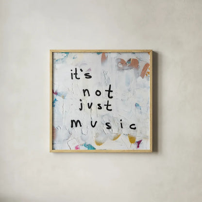 Not Just Music by Kent Youngstrom. Shown in a natural wood glass frame for a timeless modern aesthetic. Available as an archival giclee rolled canvas, fine art paper, or poster print. SKU 80431a.