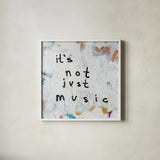Not Just Music by Kent Youngstrom. Shown in a crisp white glass frame for a clean and minimalist style. Available as an archival giclee rolled canvas, fine art paper, or poster print. SKU 80431a.