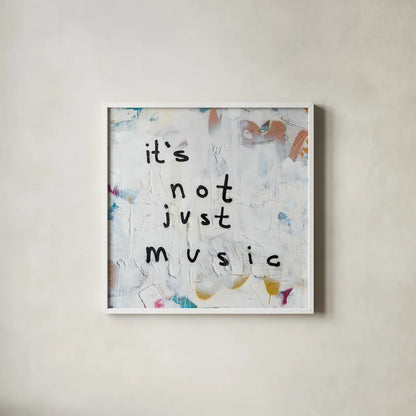 Not Just Music by Kent Youngstrom. Shown in a crisp white glass frame for a clean and minimalist style. Available as an archival giclee rolled canvas, fine art paper, or poster print. SKU 80431a.