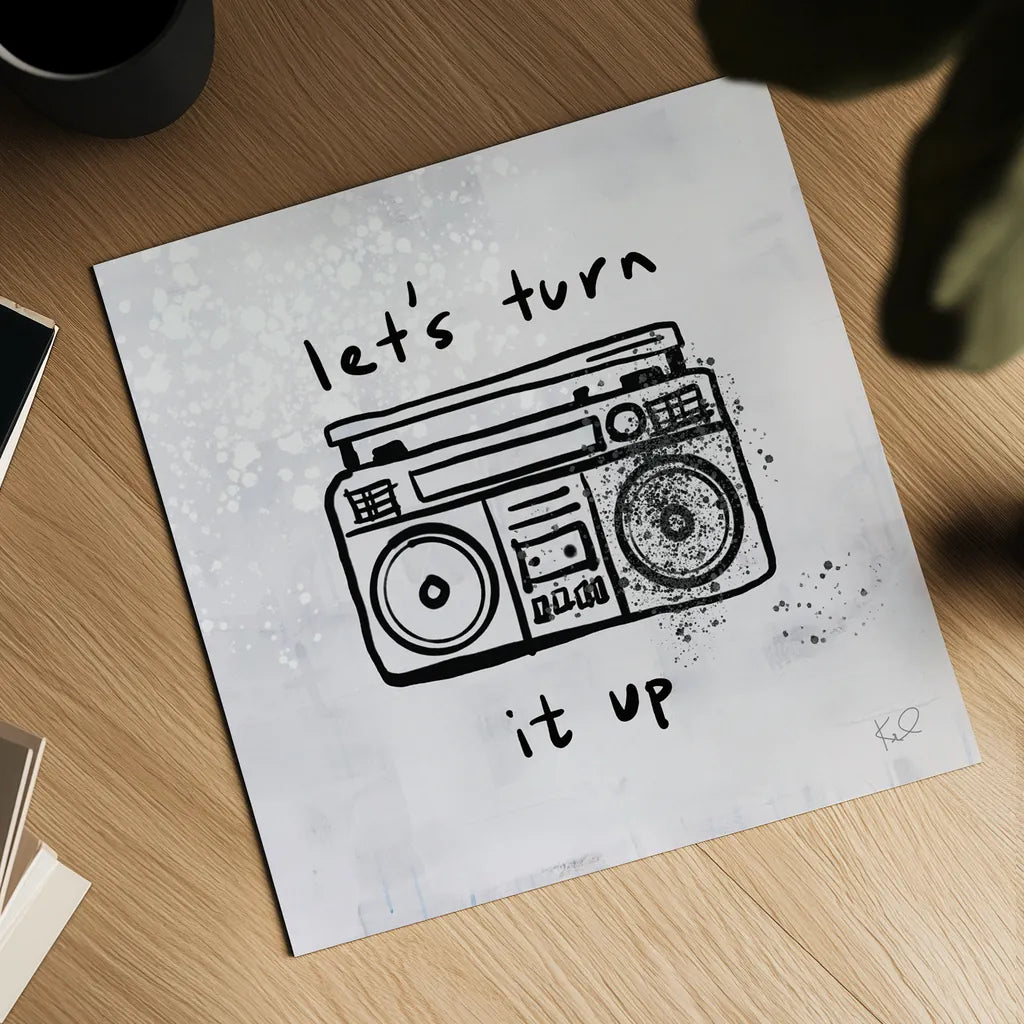 Turn it Up I by Kent Youngstrom. Shown as a detailed flat fine art print, highlighting archival giclee quality. Available as an archival giclee rolled canvas, fine art paper, or poster print. SKU 81099a.