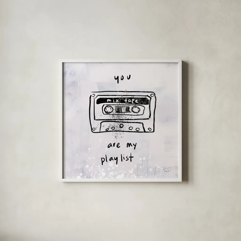 Turn it Up II by Kent Youngstrom. Shown in a crisp white glass frame for a clean and minimalist style. Available as an archival giclee rolled canvas, fine art paper, or poster print. SKU 81100a.