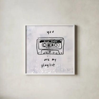 Turn it Up II by Kent Youngstrom. Shown in a crisp white glass frame for a clean and minimalist style. Available as an archival giclee rolled canvas, fine art paper, or poster print. SKU 81100a.