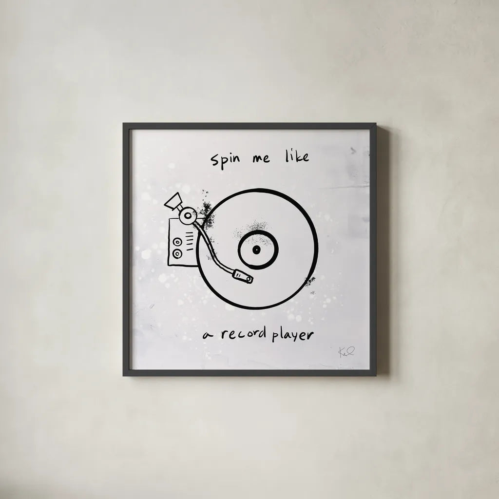 Turn it Up III by Kent Youngstrom. Shown in a sleek black glass frame for a contemporary gallery look. Available as an archival giclee rolled canvas, fine art paper, or poster print. SKU 81101a.