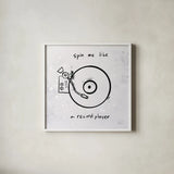 Turn it Up III by Kent Youngstrom. Shown in a crisp white glass frame for a clean and minimalist style. Available as an archival giclee rolled canvas, fine art paper, or poster print. SKU 81101a.