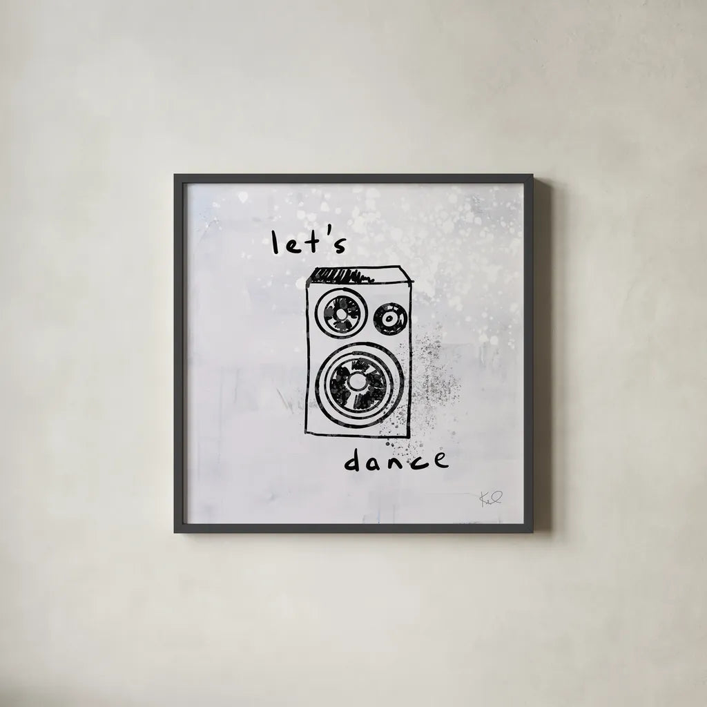 Turn it Up IV by Kent Youngstrom. Shown in a sleek black glass frame for a contemporary gallery look. Available as an archival giclee rolled canvas, fine art paper, or poster print. SKU 81102a.