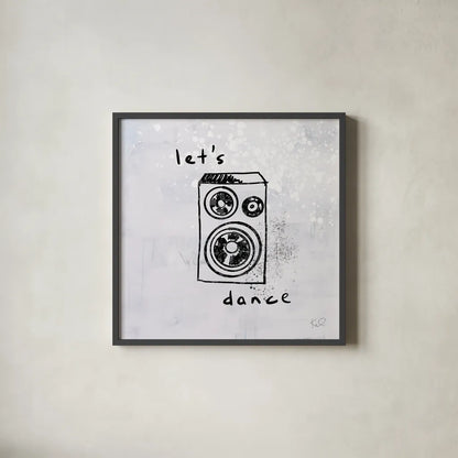 Turn it Up IV by Kent Youngstrom. Shown in a sleek black glass frame for a contemporary gallery look. Available as an archival giclee rolled canvas, fine art paper, or poster print. SKU 81102a.