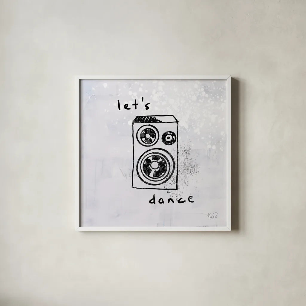 Turn it Up IV by Kent Youngstrom. Shown in a crisp white glass frame for a clean and minimalist style. Available as an archival giclee rolled canvas, fine art paper, or poster print. SKU 81102a.