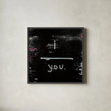 Use Your Words by Kent Youngstrom. Shown in a sleek black glass frame for a contemporary gallery look. Available as an archival giclee rolled canvas, fine art paper, or poster print. SKU 87974a.