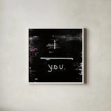Use Your Words by Kent Youngstrom. Shown in a crisp white glass frame for a clean and minimalist style. Available as an archival giclee rolled canvas, fine art paper, or poster print. SKU 87974a.