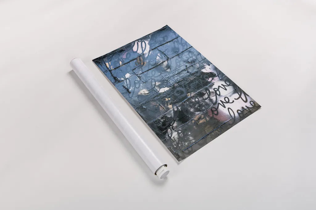 Wall of Love by Kent Youngstrom. shown as a rolled paper print. Available as archival giclee rolled canvas, fine art paper, or poster print. SKU 80215h.