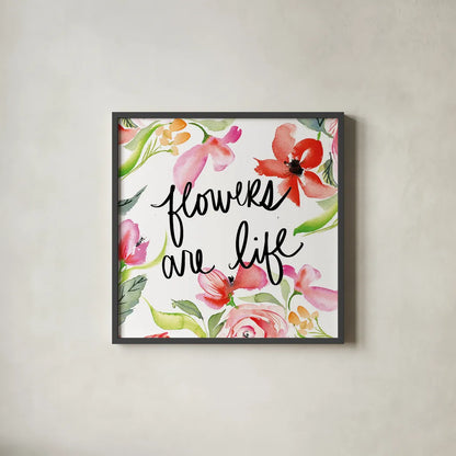 Bloom to Remember II by Kristy Rice. Shown in a sleek black glass frame for a contemporary gallery look. Available as an archival giclee rolled canvas, fine art paper, or poster print. SKU 41899a.