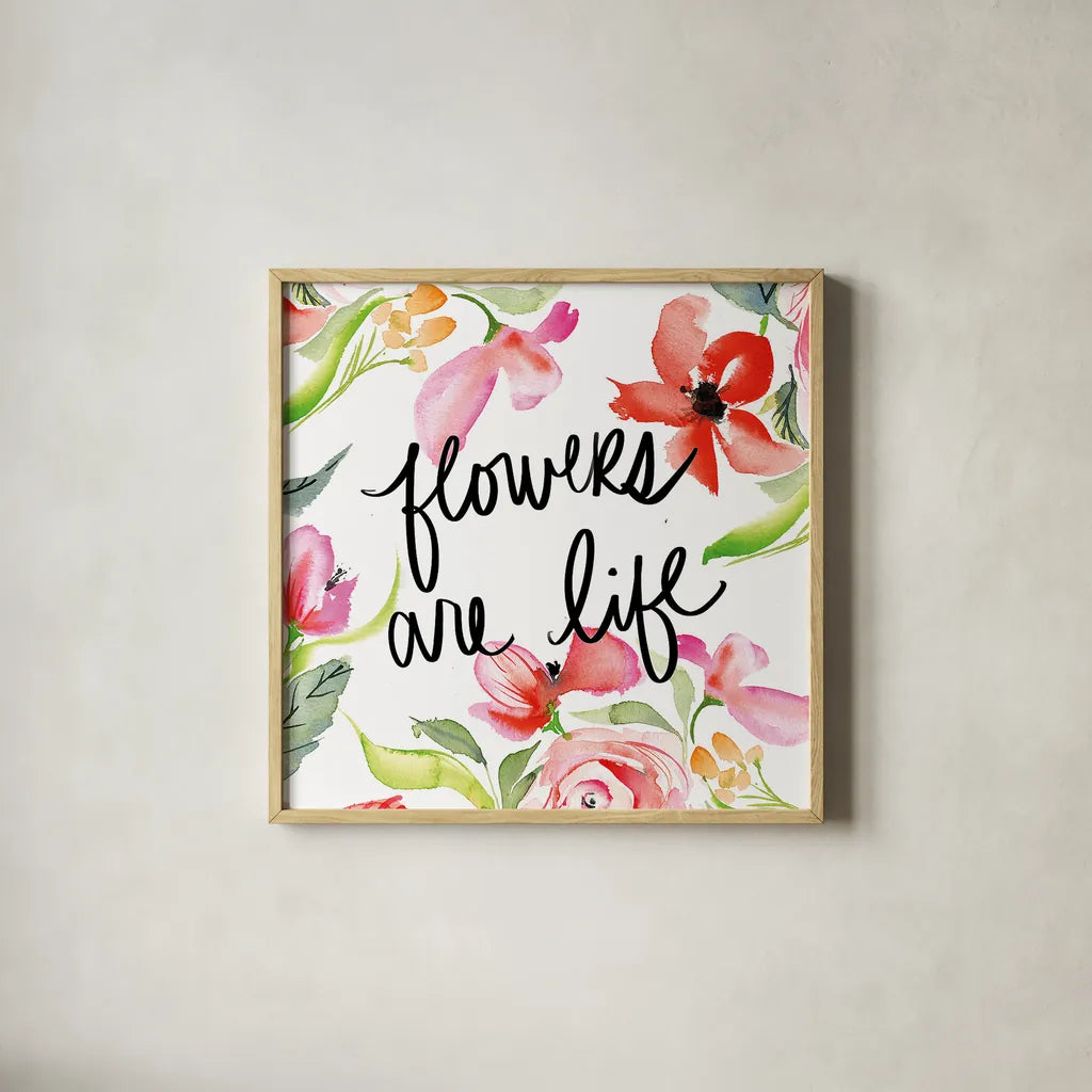 Bloom to Remember II by Kristy Rice. Shown in a natural wood glass frame for a timeless modern aesthetic. Available as an archival giclee rolled canvas, fine art paper, or poster print. SKU 41899a.