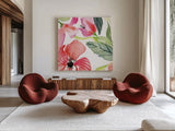 Bloom to Remember III by Kristy Rice. Shown as extra-large giant wall art in a modern living room. Available as an archival giclee rolled canvas, fine art paper, or poster print. SKU 41900a.
