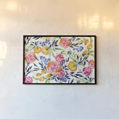 Blueberries Among Us by Kristy Rice. shown as a paper print in a black flame. Available as a archival giclee rolled canvas, fine art paper, or poster print. SKU 35059i.