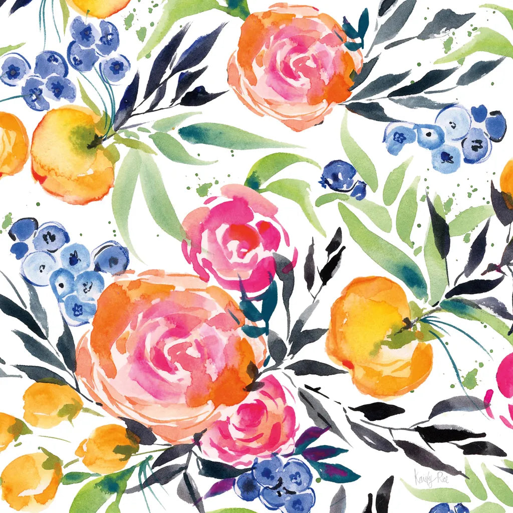 Blueberries Among Us Crop by Kristy Rice. SKU 35059a. Archival Giclee Fine art print for wall decor.