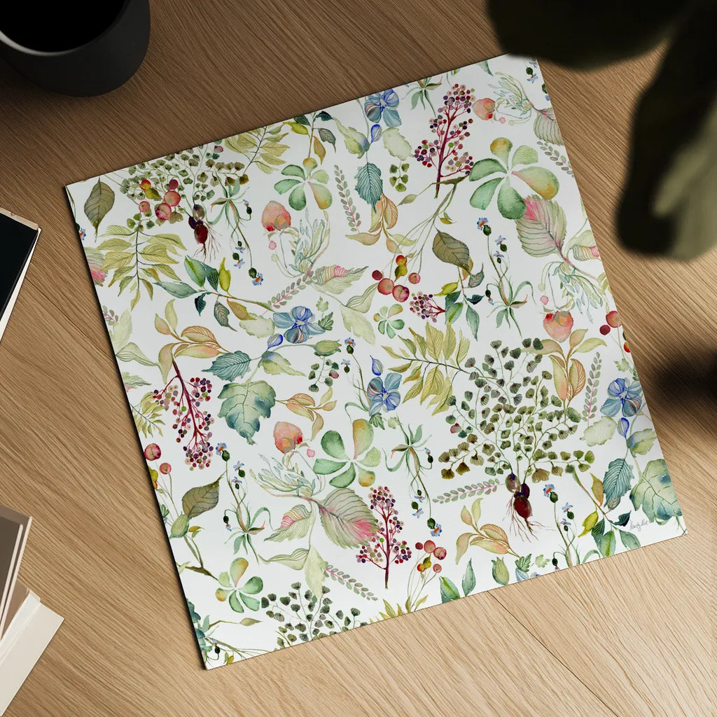 Botticelli Plants I by Kristy Rice. Shown as a detailed flat fine art print, highlighting archival giclee quality. Available as an archival giclee rolled canvas, fine art paper, or poster print. SKU 54042a.