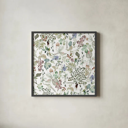 Botticelli Plants I Light by Kristy Rice. Shown in a sleek black glass frame for a contemporary gallery look. Available as an archival giclee rolled canvas, fine art paper, or poster print. SKU 71489a.