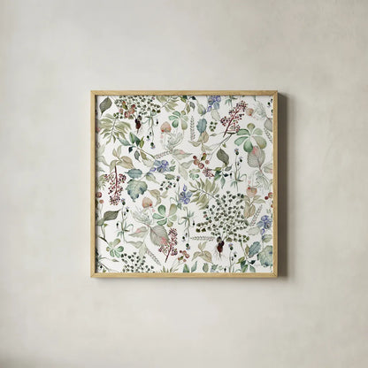 Botticelli Plants I Light by Kristy Rice. Shown in a natural wood glass frame for a timeless modern aesthetic. Available as an archival giclee rolled canvas, fine art paper, or poster print. SKU 71489a.