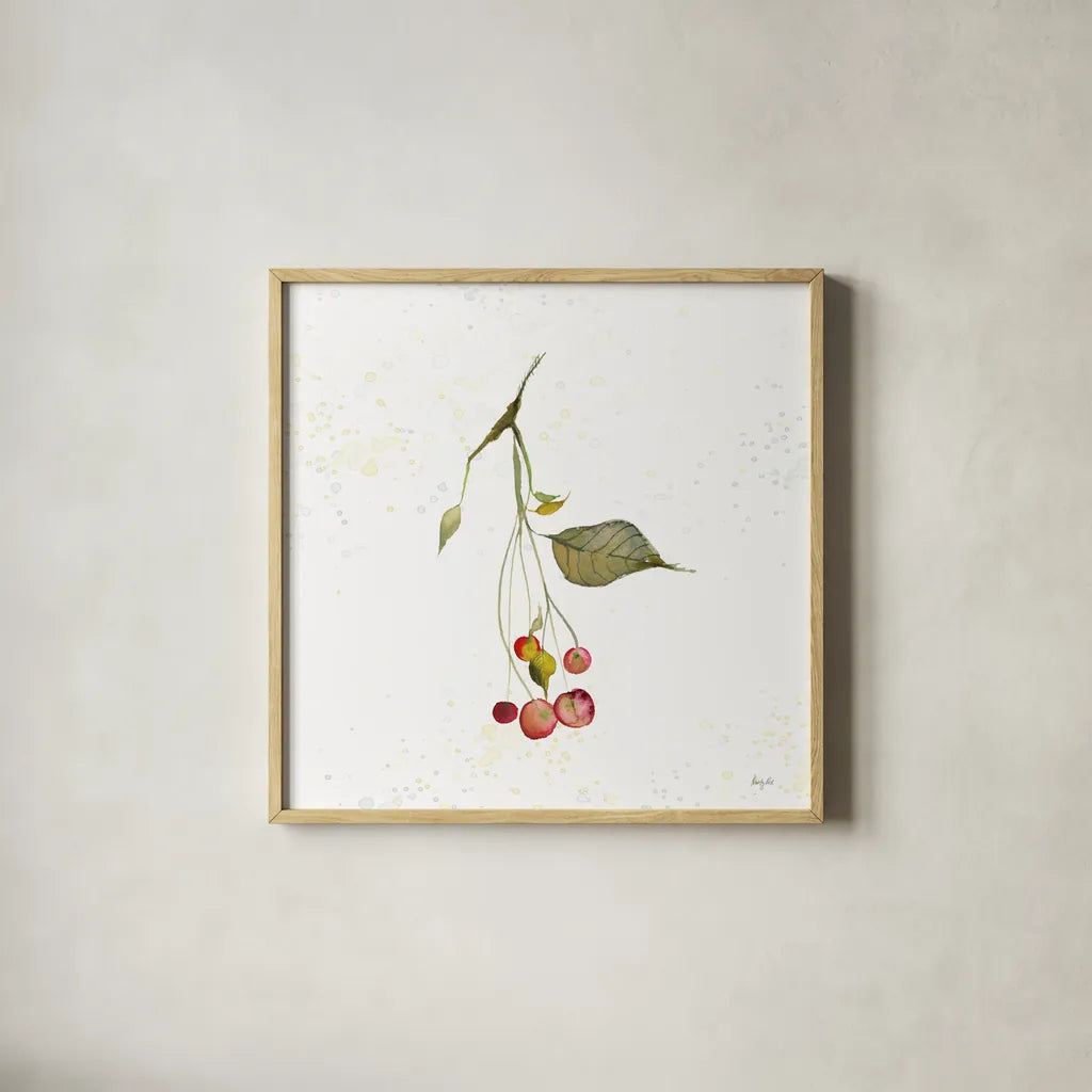 Botticelli Plants III by Kristy Rice. Shown in a natural wood glass frame for a timeless modern aesthetic. Available as an archival giclee rolled canvas, fine art paper, or poster print. SKU 54044a.