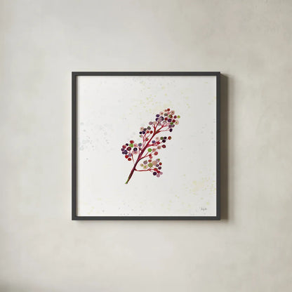 Botticelli Plants IV by Kristy Rice. Shown in a sleek black glass frame for a contemporary gallery look. Available as an archival giclee rolled canvas, fine art paper, or poster print. SKU 54045a.