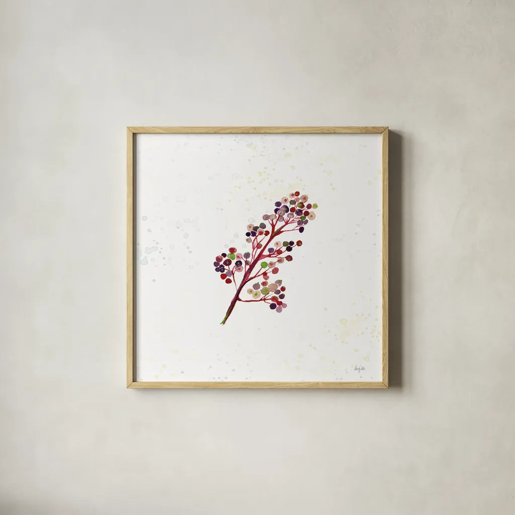 Botticelli Plants IV by Kristy Rice. Shown in a natural wood glass frame for a timeless modern aesthetic. Available as an archival giclee rolled canvas, fine art paper, or poster print. SKU 54045a.