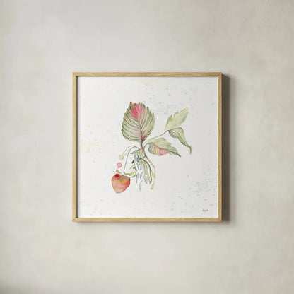 Botticelli Plants V by Kristy Rice. Shown in a natural wood glass frame for a timeless modern aesthetic. Available as an archival giclee rolled canvas, fine art paper, or poster print. SKU 54046a.