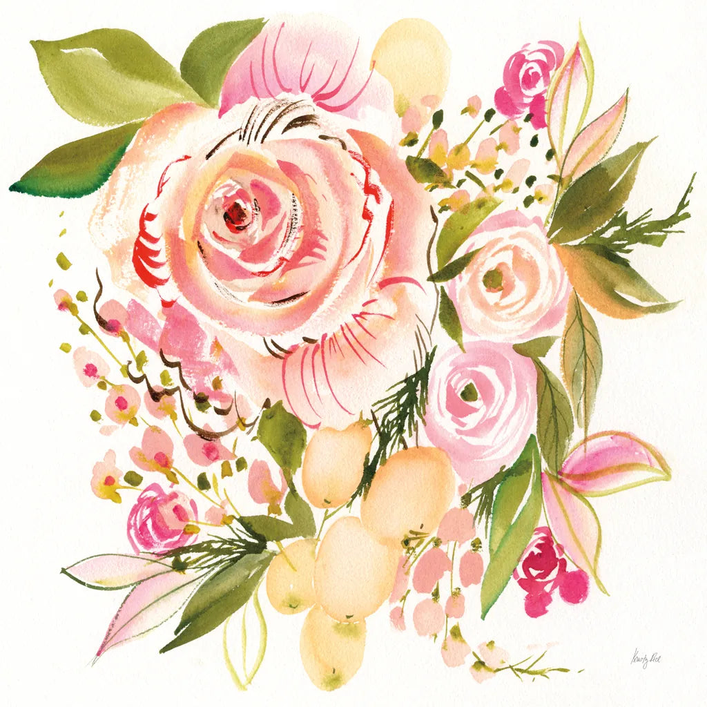 Bridal Bouquet by Kristy Rice. SKU 93990a. Archival Giclee Fine art print for wall decor.