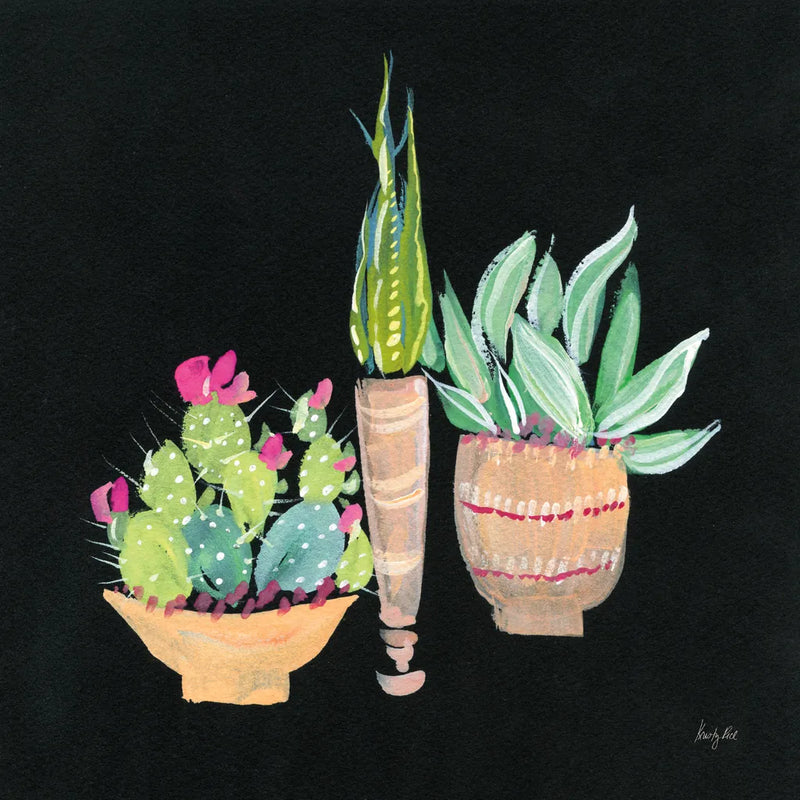 Cactus Party II by Kristy Rice. SKU 98938a. Archival Giclee Fine art print for wall decor.