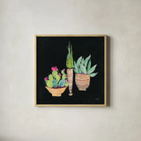 Cactus Party II by Kristy Rice. Shown in a natural wood glass frame for a timeless modern aesthetic. Available as an archival giclee rolled canvas, fine art paper, or poster print. SKU 98938a.