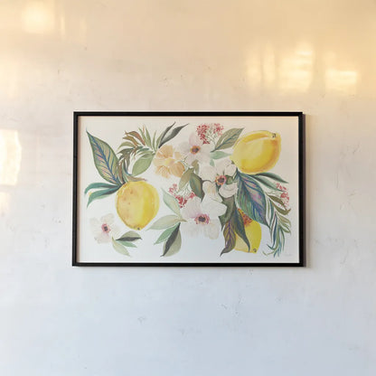 Citrus Summer I v2 by Kristy Rice. shown as a paper print in a black flame. Available as a archival giclee rolled canvas, fine art paper, or poster print. SKU 61453i.